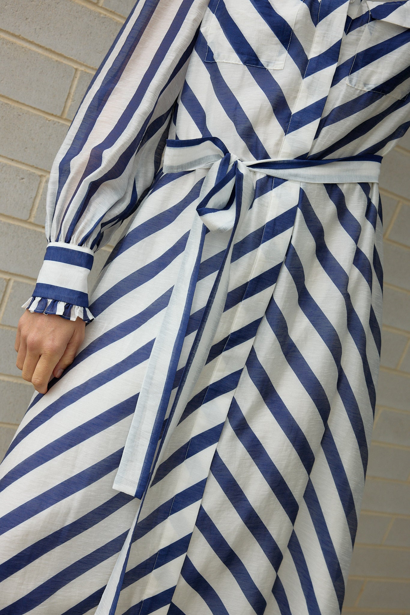 YASMINE DRESS ROYAL STRIPE