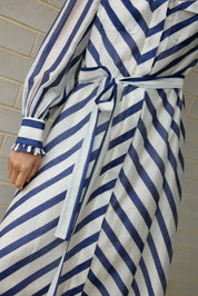 YASMINE DRESS ROYAL STRIPE