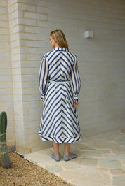 YASMINE DRESS ROYAL STRIPE