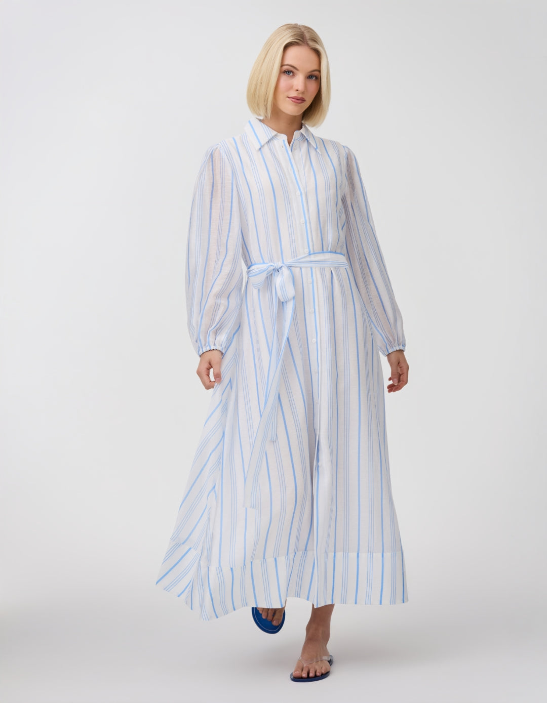 BRIAR DRESS SKY ANTIQUE STRIPE