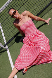 LAYLA DRESS RUBY GINGHAM