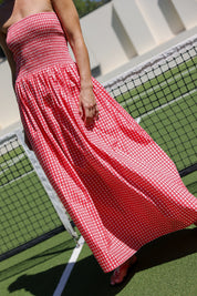 LAYLA DRESS RUBY GINGHAM