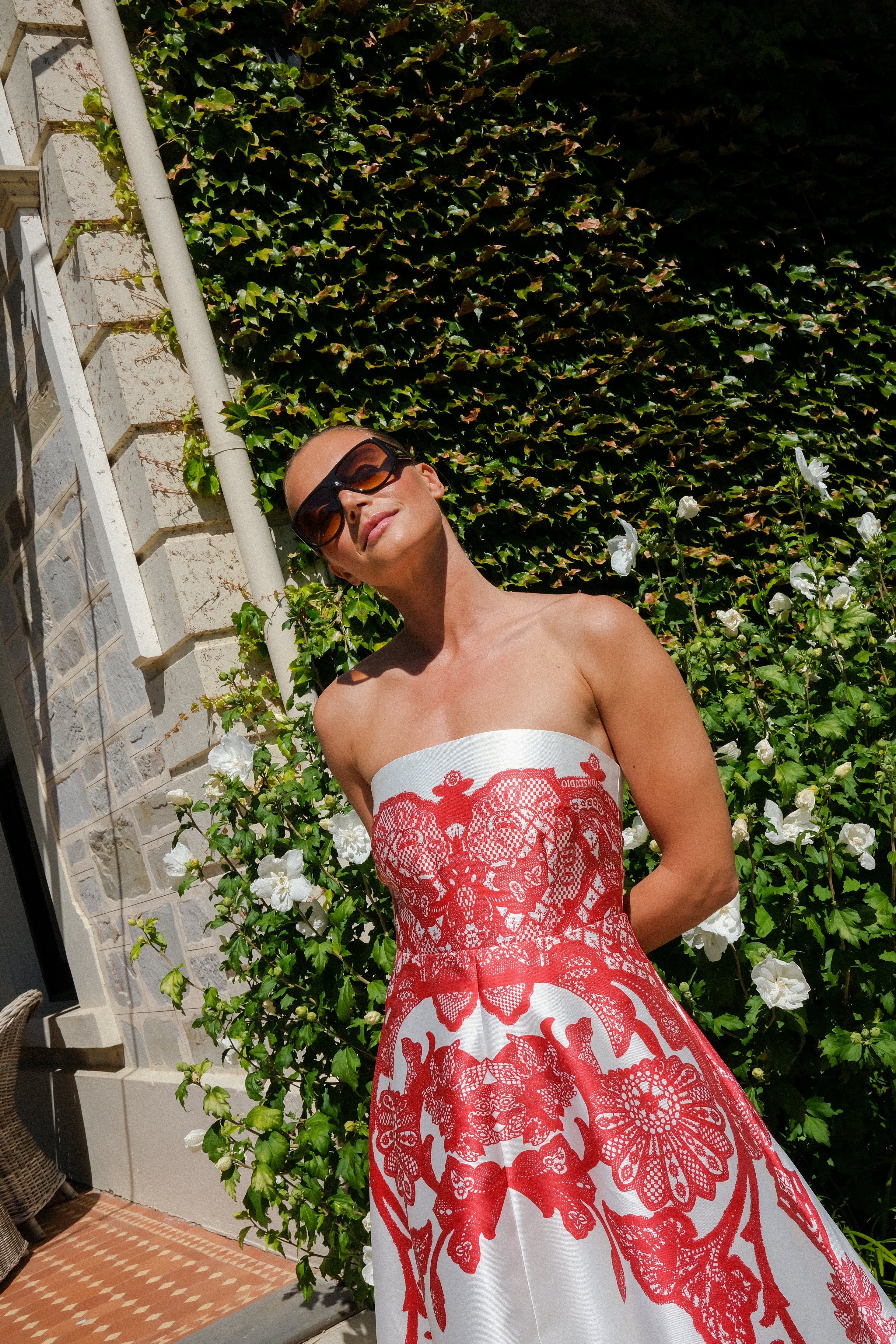 fitted lace wedding dress Audrey Dress in Redcurrent Phalae by Aston Studio Frockaholics at Momento Dezigns fitted lace wedding dress Audrey Dress in Redcurrent Phalae by Aston Studio Frockaholics at Momento Dezigns