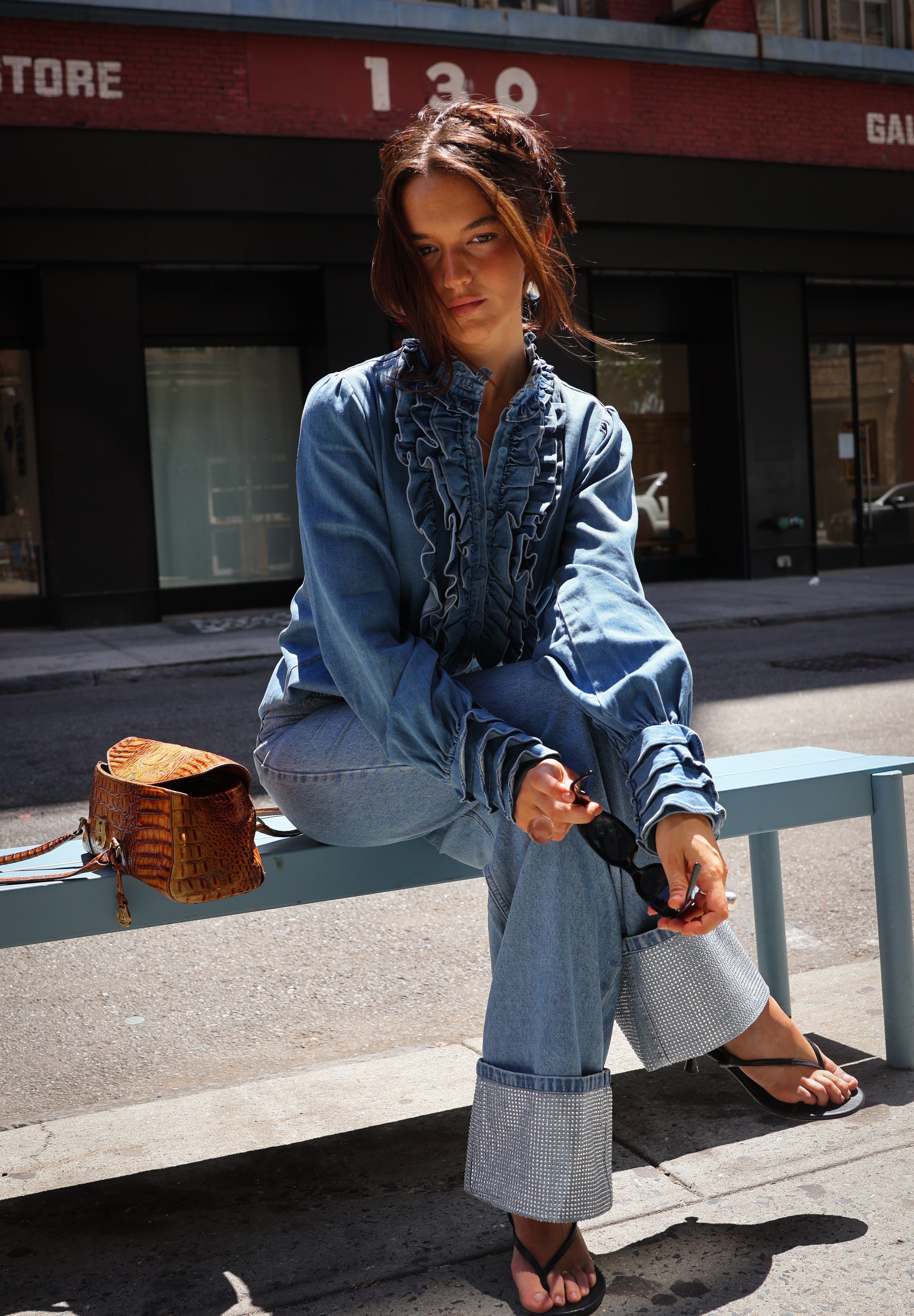 LUNA BLOUSE DENIM