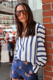 CELINA BLOUSE ROYAL STRIPE