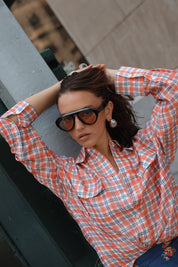 ROMANE SHIRT PAPAYA PLAID