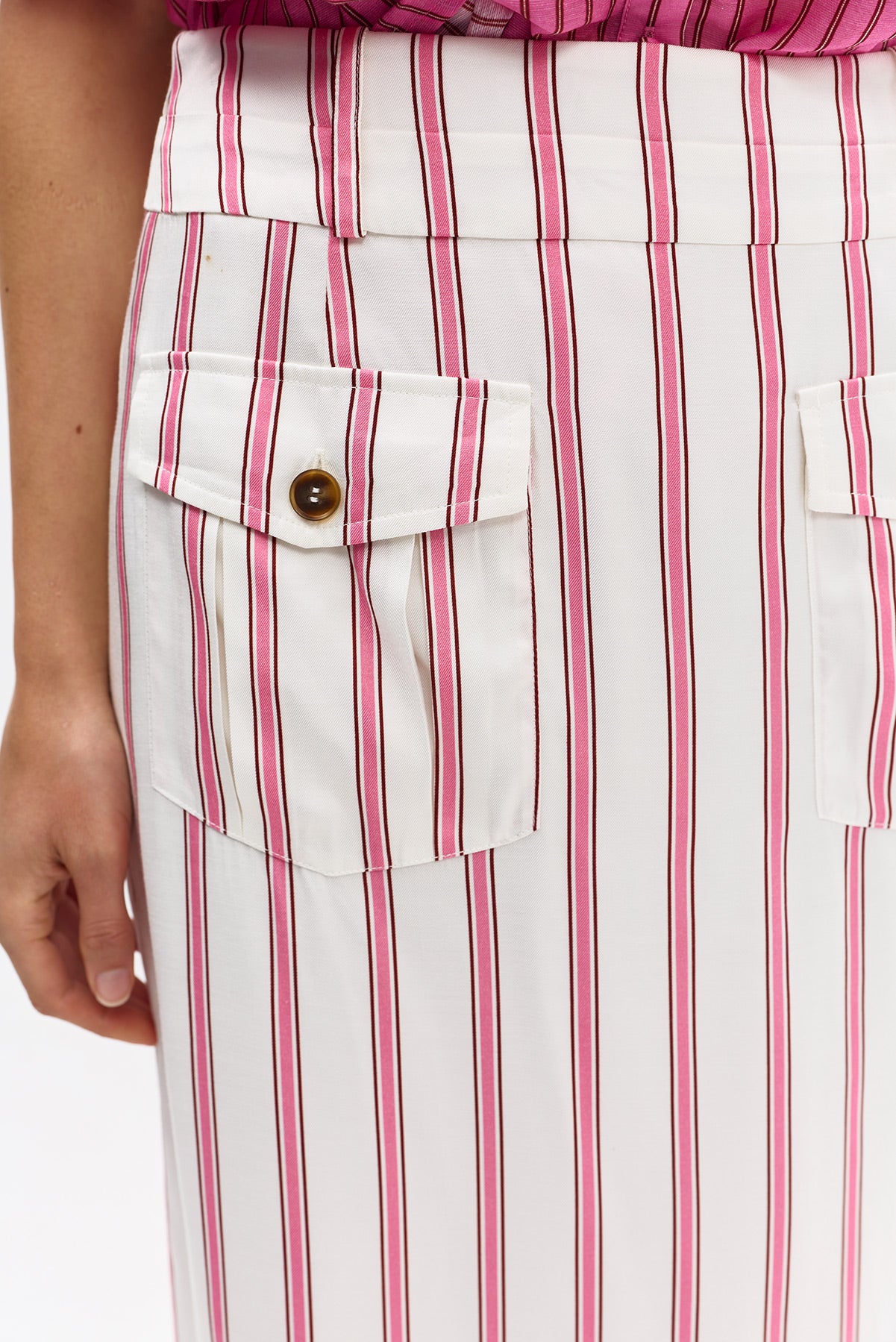 LILLIAN SKIRT POPPY ANTIQUE STRIPE