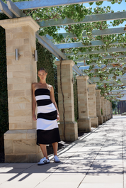 THE IDA DRESS IN NERO/OPTIC