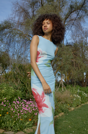 ARIEL MESH DRESS BLUEBELL ROSE