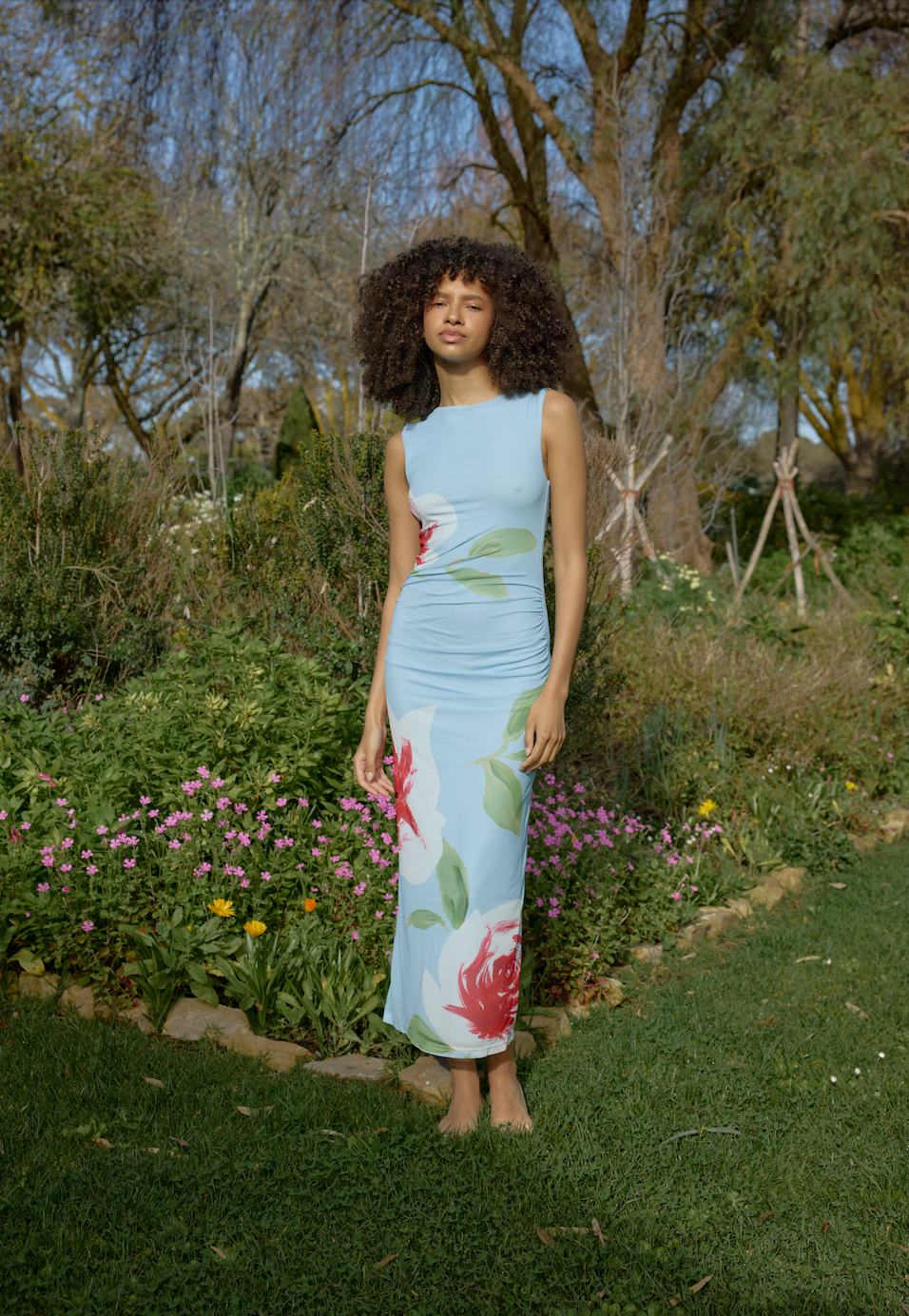 ARIEL MESH DRESS BLUEBELL ROSE