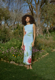ARIEL MESH DRESS BLUEBELL ROSE