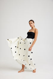 FRANKIE DRESS IN NERO/MILK DOT