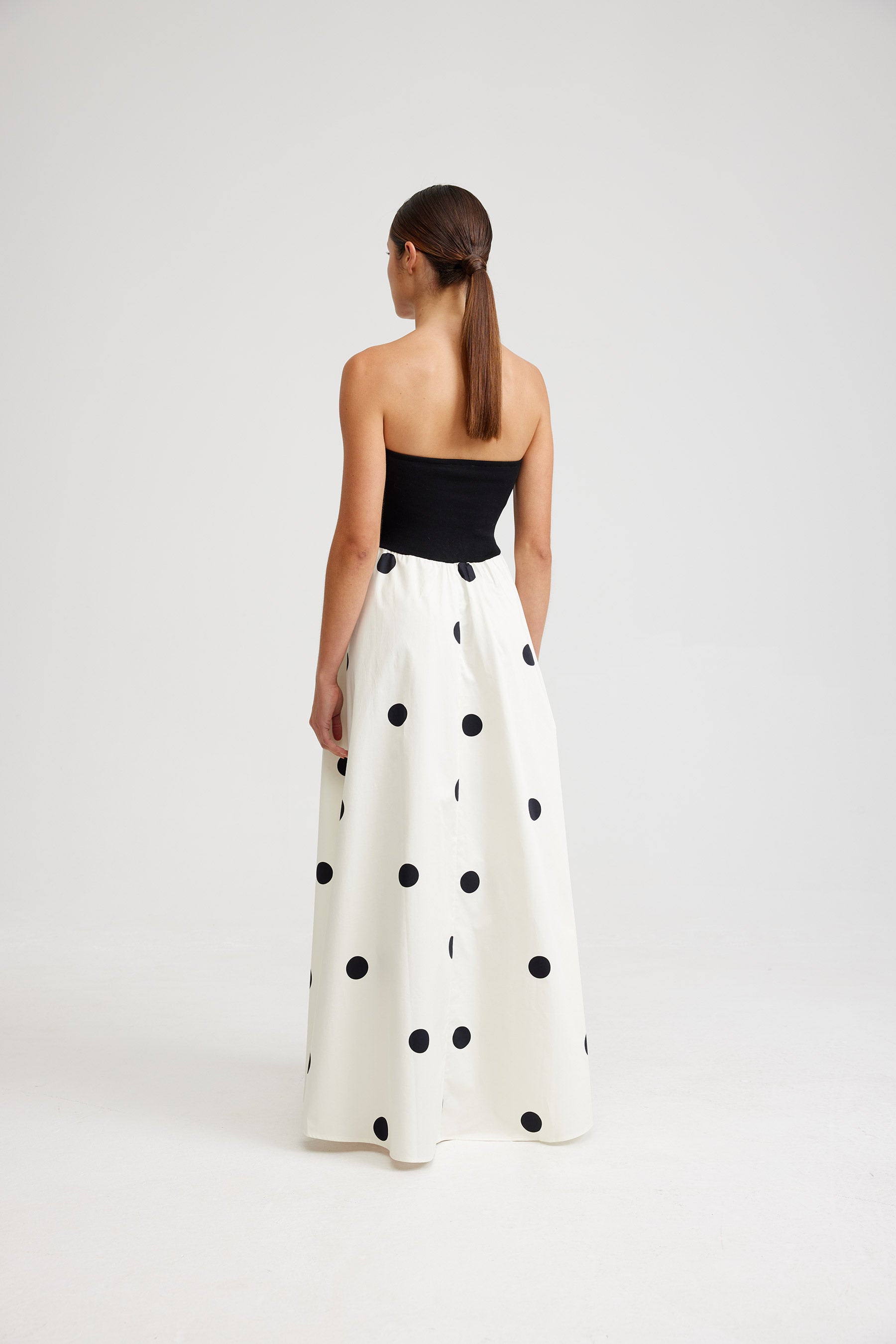 FRANKIE DRESS IN NERO/MILK DOT – Aston Studio
