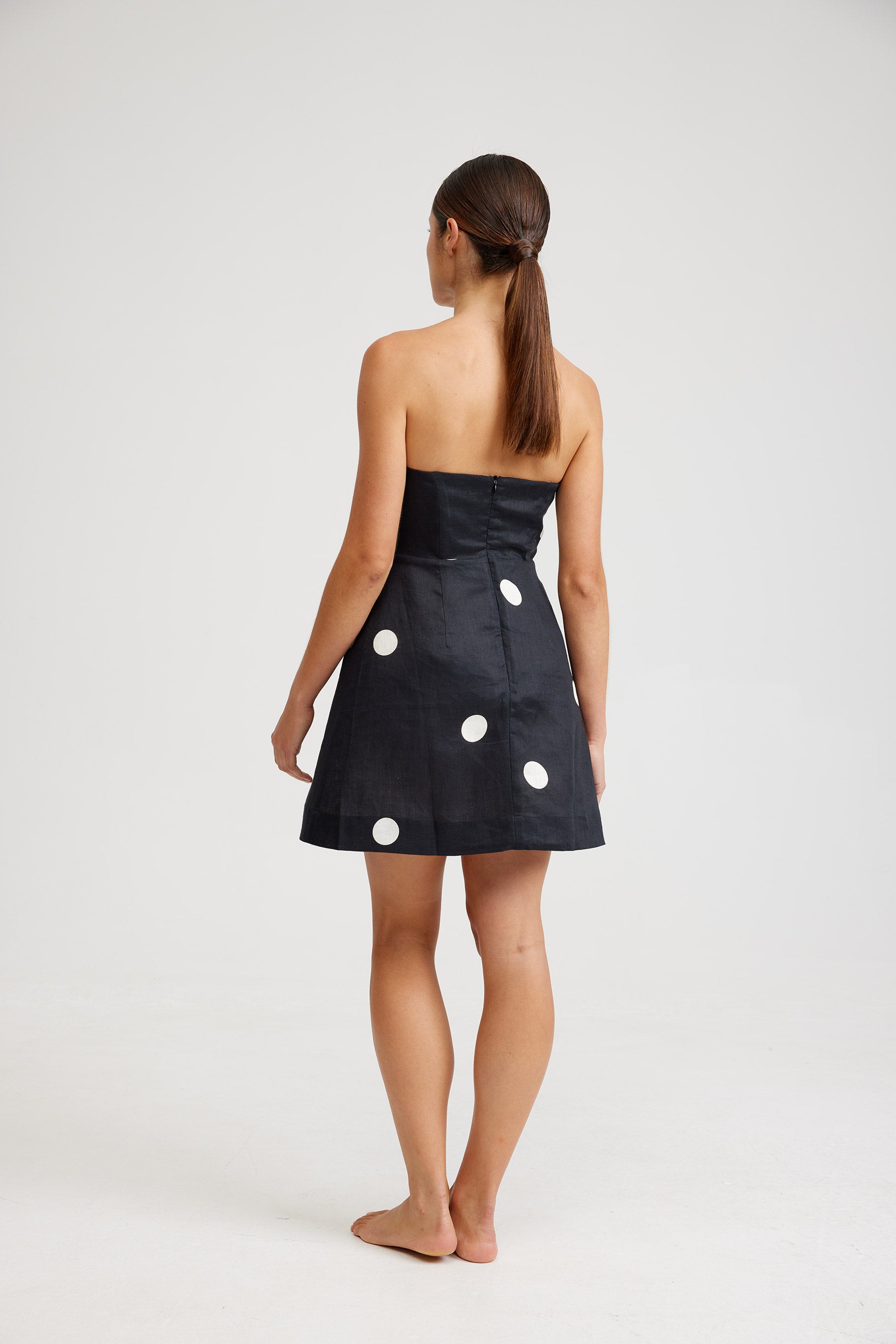 BEATRIX DRESS – NERO/MILK DOT