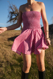 CECE DRESS MAGENTA STRIPE