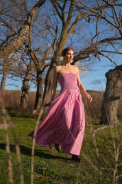 LAYLA DRESS MAGENTA STRIPE
