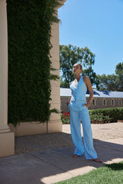 THE HARPER PANT IN ICE BLUE STRIPE