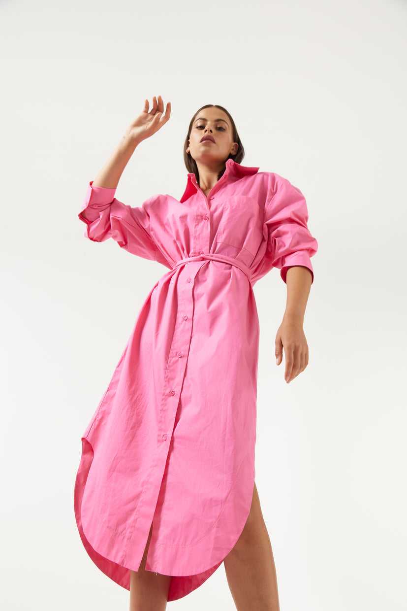 THE BILLY SHIRT DRESS IN HIBISCUS