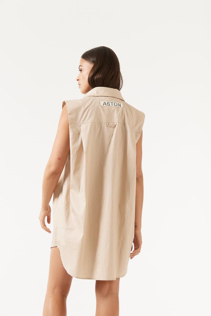 THE SILAS SHIRT DRESS in CLAY